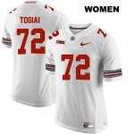 Women's NCAA Ohio State Buckeyes Tommy Togiai #72 College Stitched Authentic Nike White Football Jersey QP20H60KA